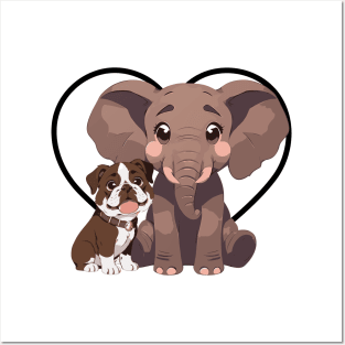 Elephant and Dog Friends Posters and Art